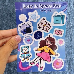Lazy In Space Bee Sticker Sheet