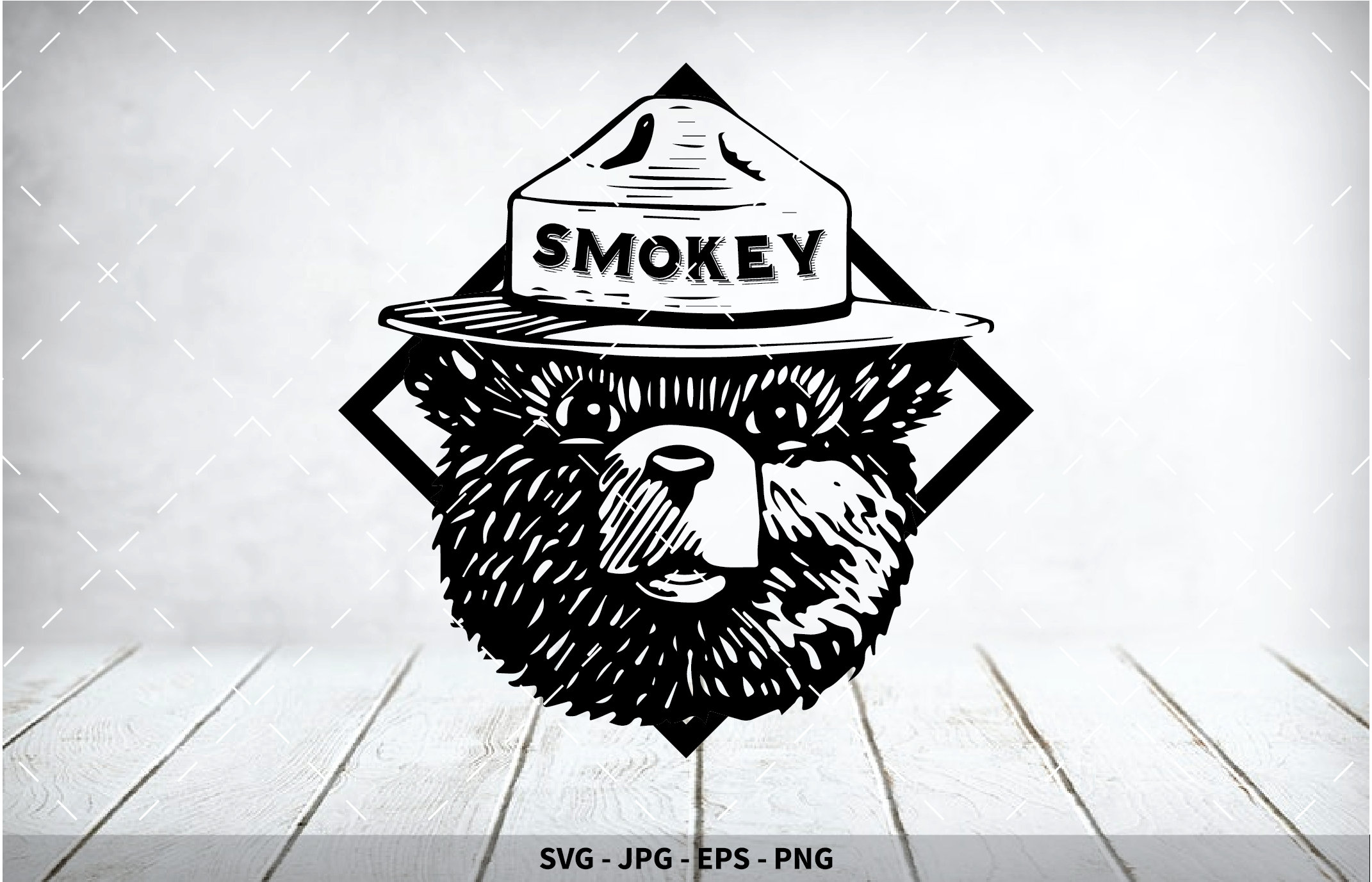 Smokey the Bear svg png Digital file Print file Etsy