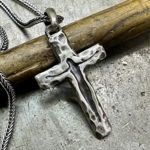 Personalized Carved Jesus Cross Pendant, Handmade Crucifix Pendant, Handmade Jesus Cross Pendant, Modern cross design, Gift for Him