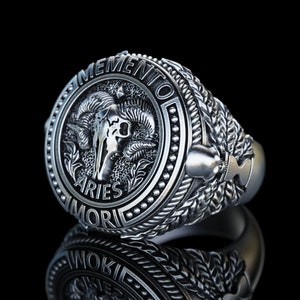 Aries Zodiac Sign Silver Ring, Astrological Sign Aries Ring, Zodiac Jewellery, Gift for Aries man,Personalized Virgo ring, Horoscope Jewelry