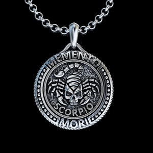 Handmade Scorpio Zodiac Sign Silver Necklace, Personalized Scorpio Horoscope Pendant, Scorpio Zodiac Symbol Gift, Gift for Scorpio Man