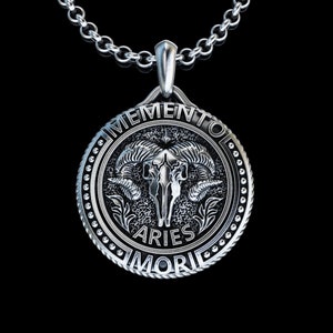 Collana d&#39;argento con segno zodiacale Ariete, Ciondolo oroscopo Ariete, Regalo di compleanno simbolo zodiacale Ariete, Fascino oroscopo, Regalo per gli amanti dell&#39;astrologia