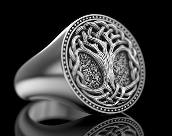 Yggdrasil Ring, Viking Tree Ring, Yggdrasil Silver Ring,Viking Jewellery, Slavic Life Of Ring, Scandinavian Viking,