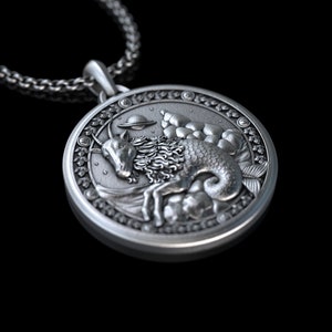 Personalized Capricorn Zodiac Sign Silver Necklace, Capricorn Horoscope Pendant, Capricorn Birthday Gift, Gift for Capricorn Zodiac sign