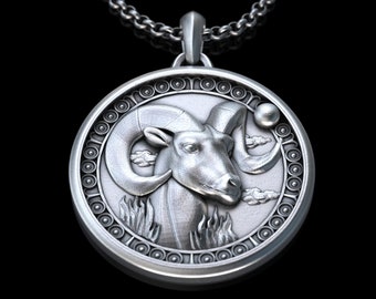 Personalized Aries Zodiac Sign Silver Necklace, Aries Horoscope Pendant, Aries Birthday Gift, Gift for Aries Zodiac sign ,Astrology gift