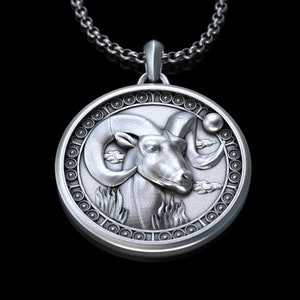 Personalized Aries Zodiac Sign Silver Necklace, Aries Horoscope Pendant ...