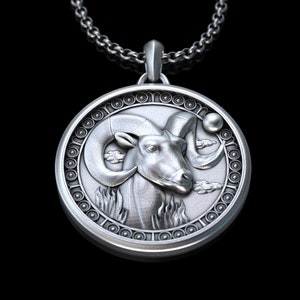 Personalized Aries Zodiac Sign Silver Necklace, Aries Horoscope Pendant, Aries Birthday Gift, Gift for Aries Zodiac sign ,Astrology gift