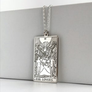Collana Di Tarocchi degli Innamorati, Collana Tarocchi d'Argento, Gioielli Tarocchi, Collana Tarocchi, Ciondolo Tarocchi