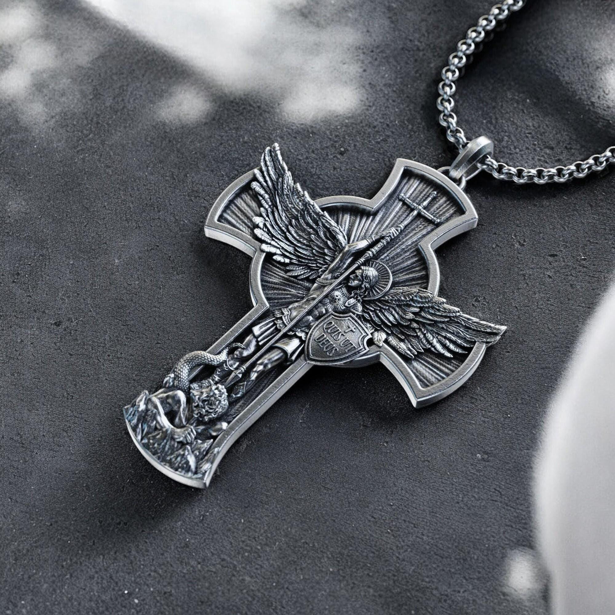 Handmade Archangel Saint Michael Necklace, Personalized Archangel