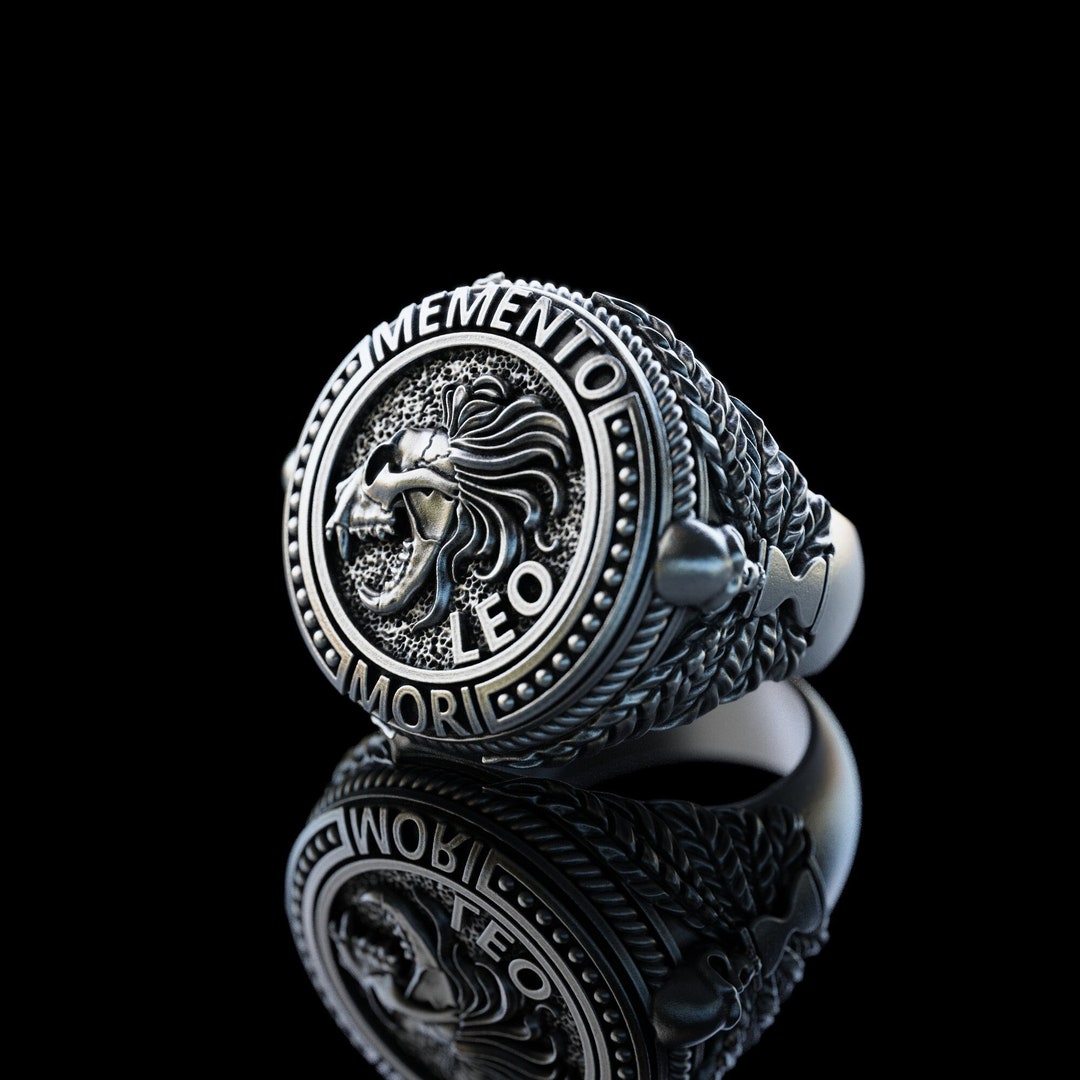 Leo Zodiac Sign Silver Ring, Astrological Sign Leo Ring, Leo Zodiac