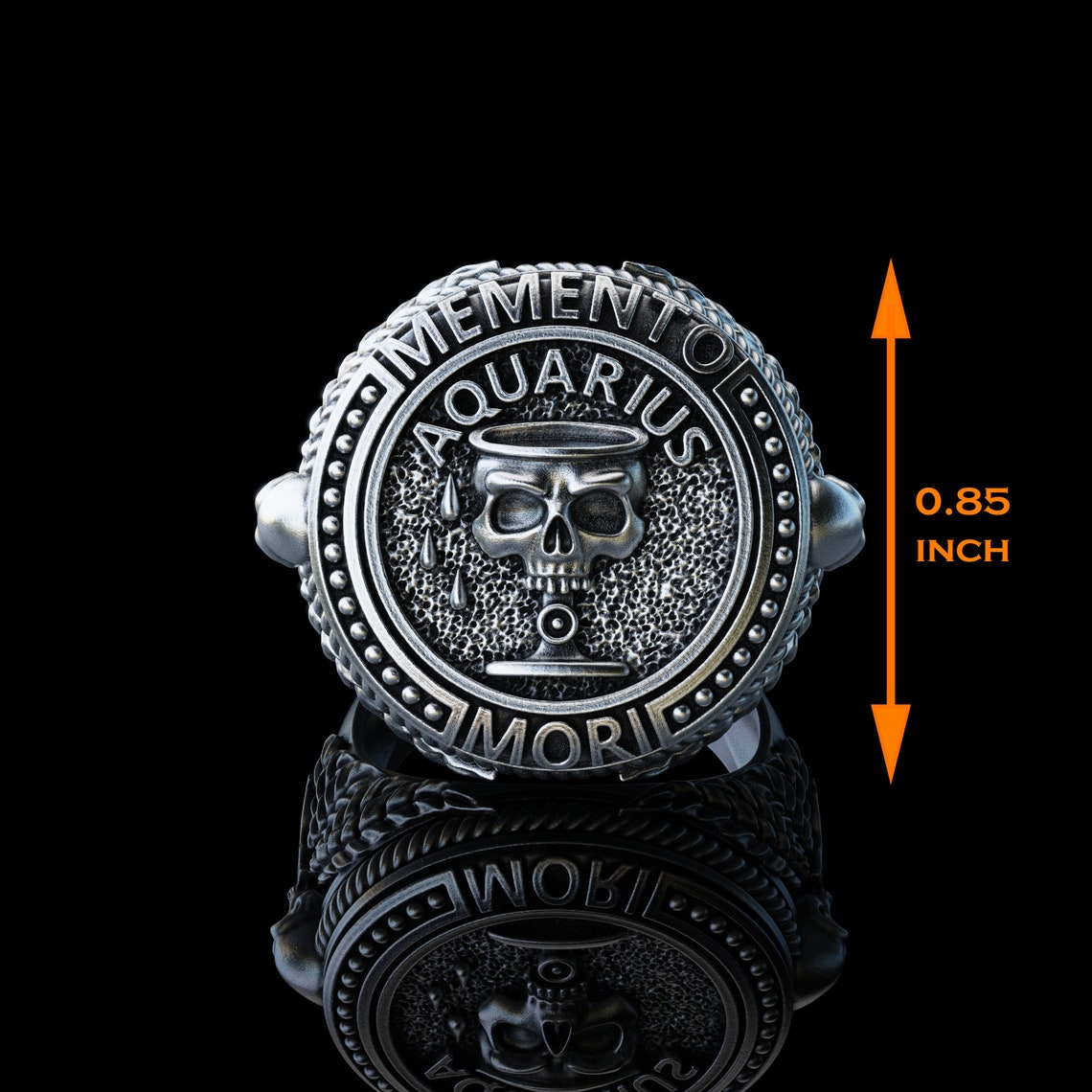 Aquarius Zodiac Sign Silver Ring Astrological Sign Aquarius Etsy