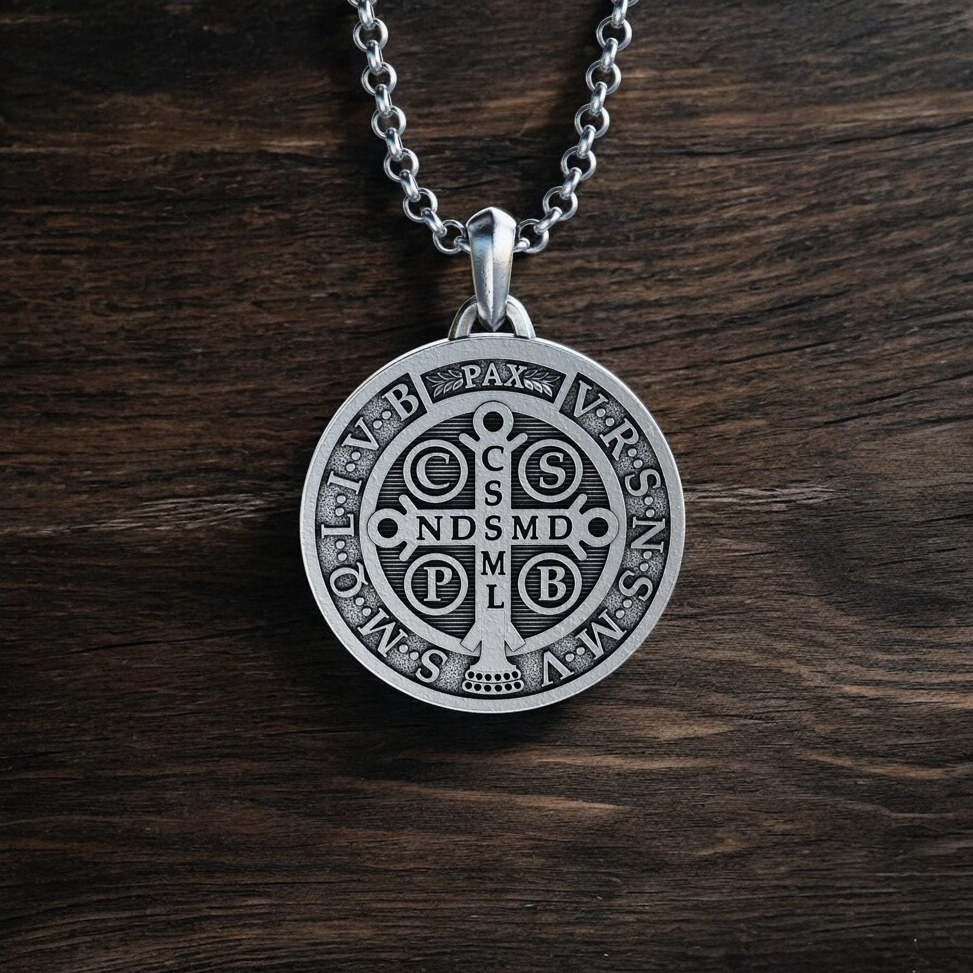 Collana in argento Sterling 925 con medaglia miracolosa di San Michele
