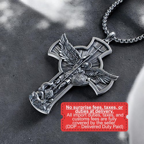 Handmade Archangel Saint Michael Necklace, Personalized Archangel