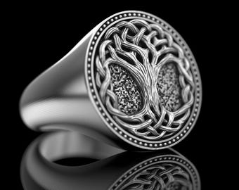 Yggdrasil Ring, Viking Tree Ring, Yggdrasil Silver Ring,Viking Jewellery, Slavic Life Of Ring, Scandinavian Viking,