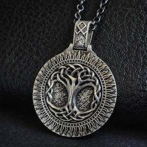 Yggdrasil Necklace,Viking Tree Necklace, Yggdrasil Silver Pendant, Slavic Life Of Tree Amulet, Scandinavian Viking Pendant,