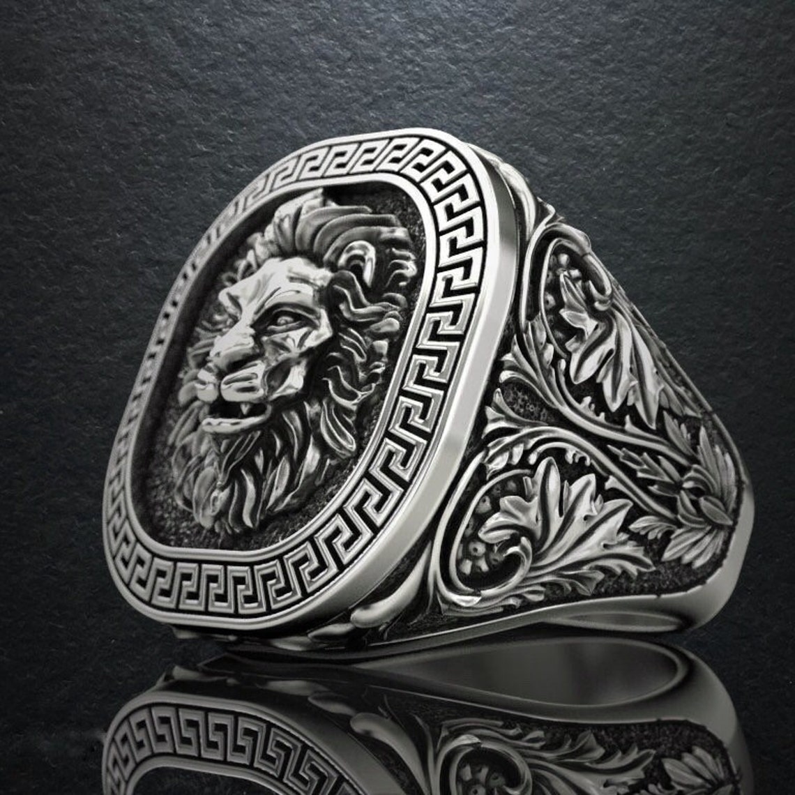 Lion ringSignet Lion RingLion Silver Ring Animal Jewellery | Etsy