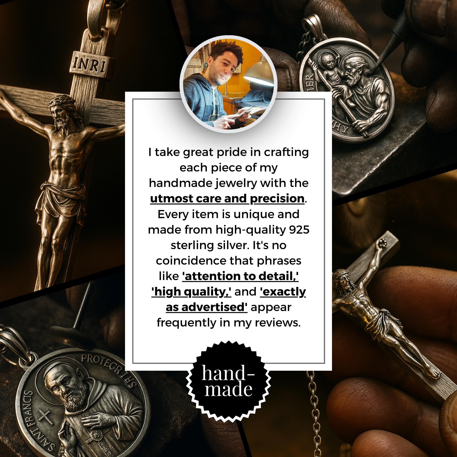 Personalized Holy Family Silver Ring, Handmade Saint Joseph Virgin