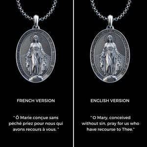 Handmade the Miraculous Medal Necklace, Personalized Silver Our Lady of ...