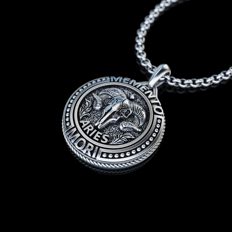 Silver Aries Zodiac Sign Necklace, Aries Horoscope Pendant, Aries Zodiac Symbol Birthday Gift, Horoscope Charm, Gift for Astrology Lovers image 2