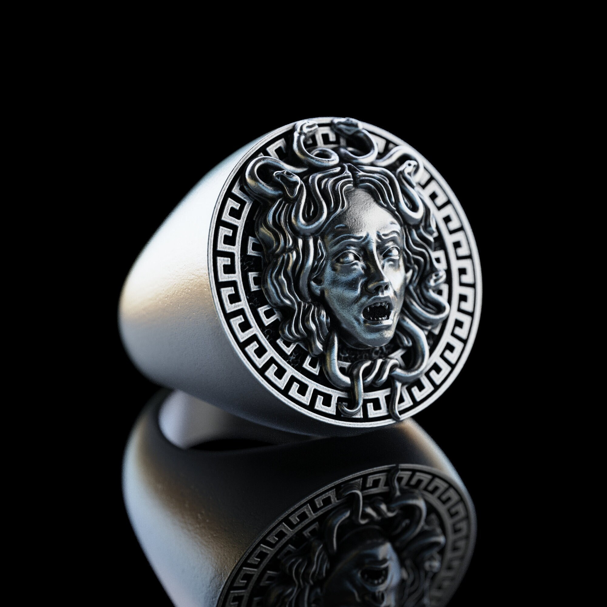 silver ring versace