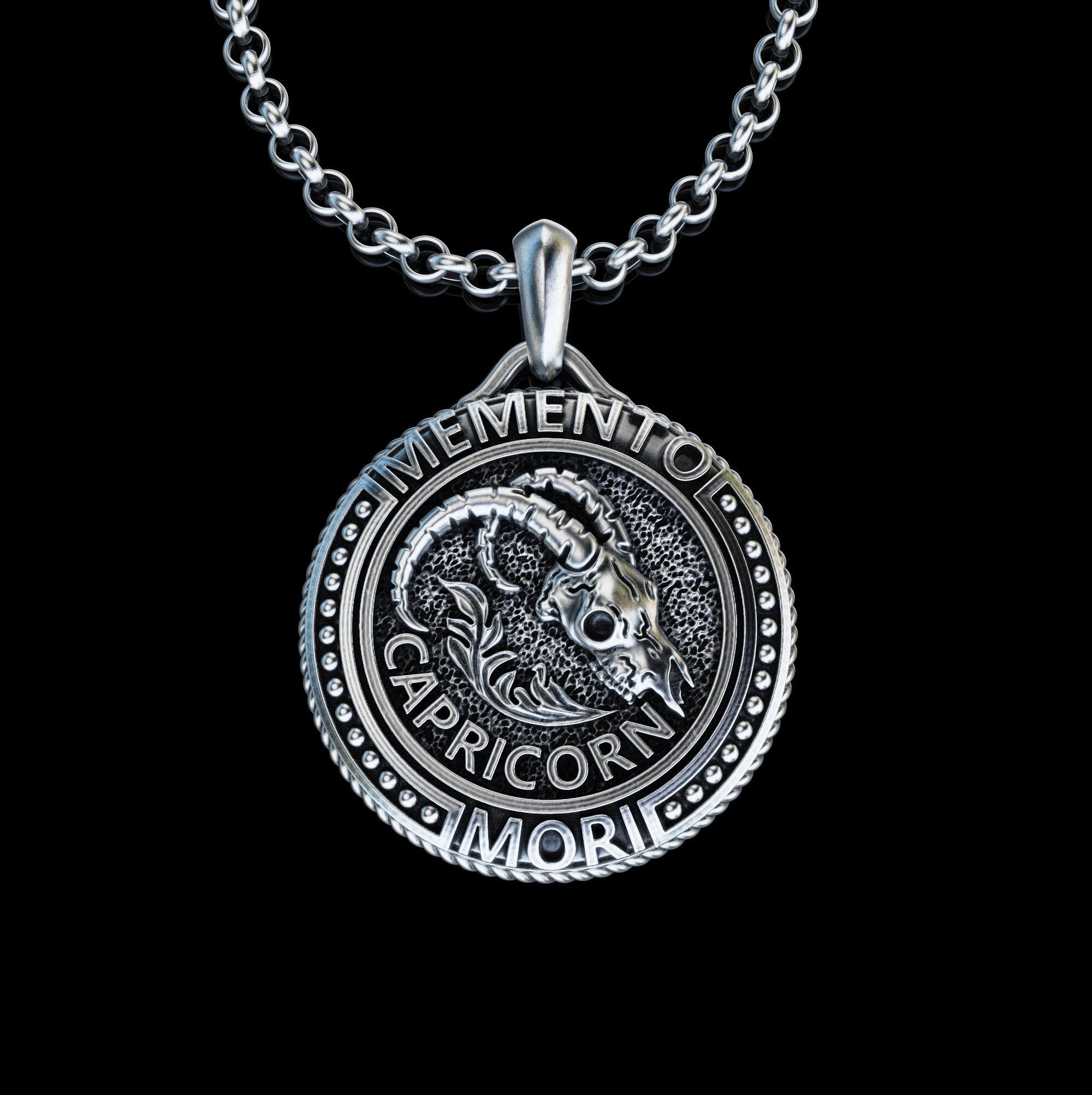 Handmade Capricorn Zodiac Sign Silver Necklace, Personalized 
