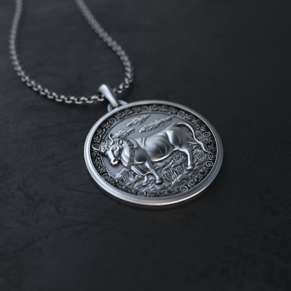 Personalized Taurus Zodiac Sign Silver Necklace, Taurus Horoscope Pendant, Taurus Birthday Gift, Gift for Taurus Zodiac sign ,Astrology gift