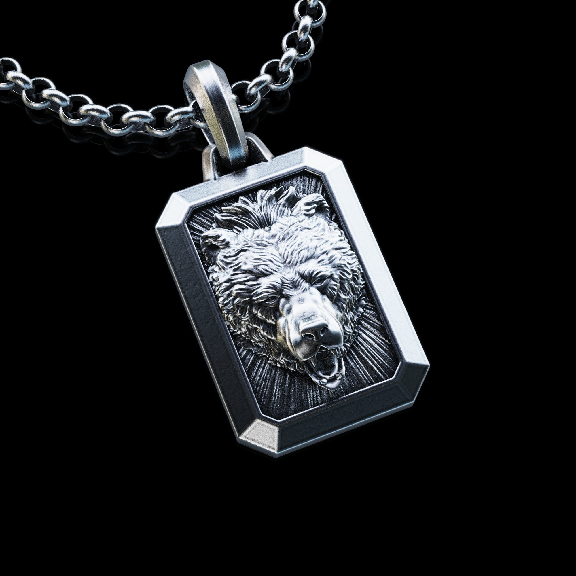 BySilverStone Jewelry - Viking Angry Bear Men Necklace, Large Silver  Scandinavian Bear Pendant, Big Bear Man Pendant, Viking Bear Silver  Medallion With Silver Chain, Sterling Silver, No Gemstone : Amazon.co.uk:  Fashion