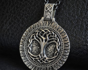 Yggdrasil Necklace,Viking Tree Necklace, Yggdrasil Silver Pendant, Slavic Life Of Tree Amulet, Scandinavian Viking Pendant,