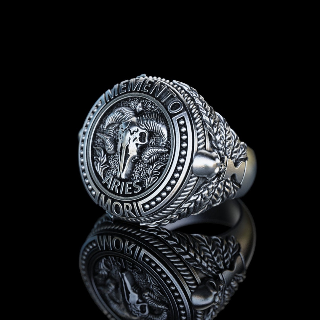 Aries Zodiac Sign Silver Ring, Astrological Sign Aries Ring, Zodiac