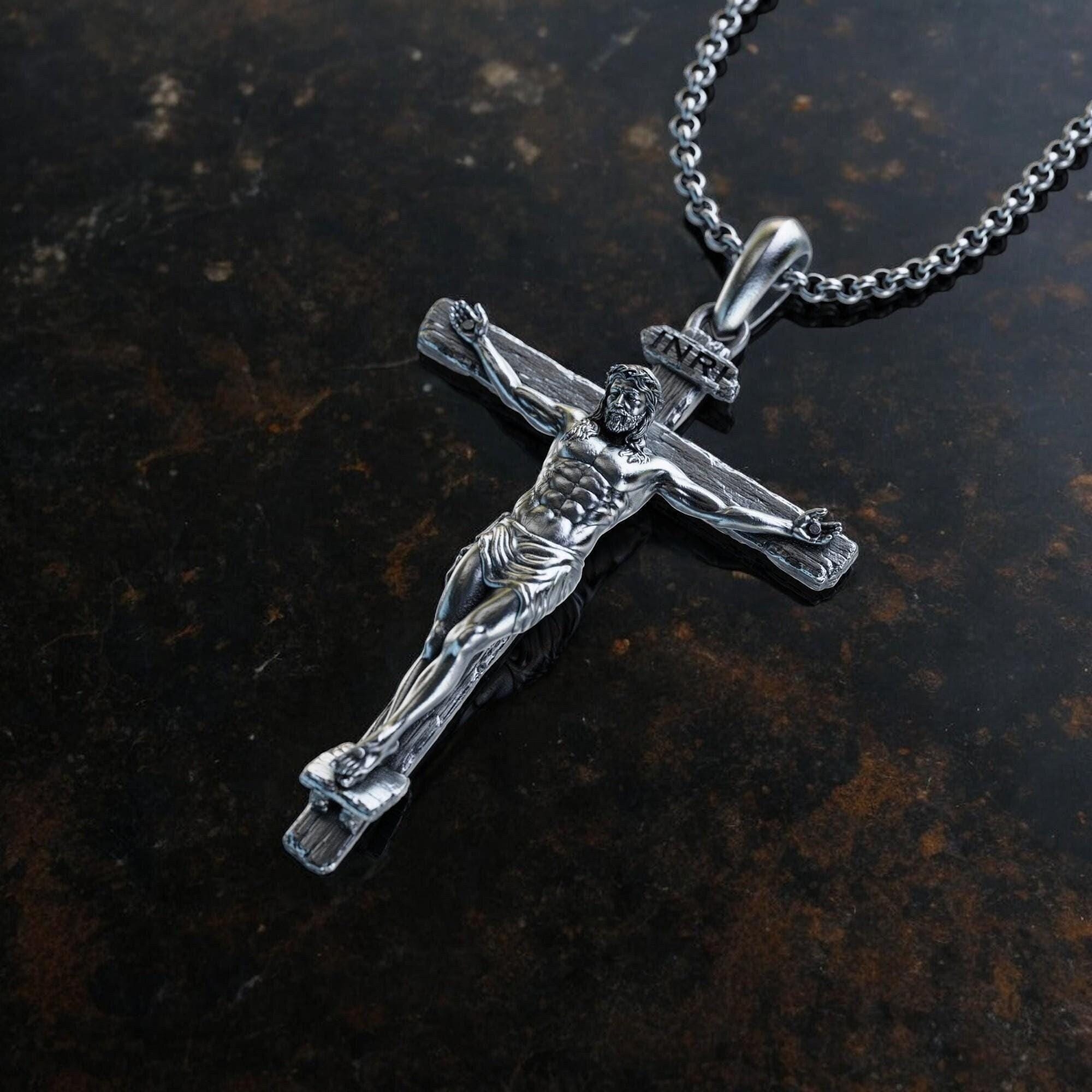 Personalized Crucifix 925K Sterling Silver Necklace - Etsy