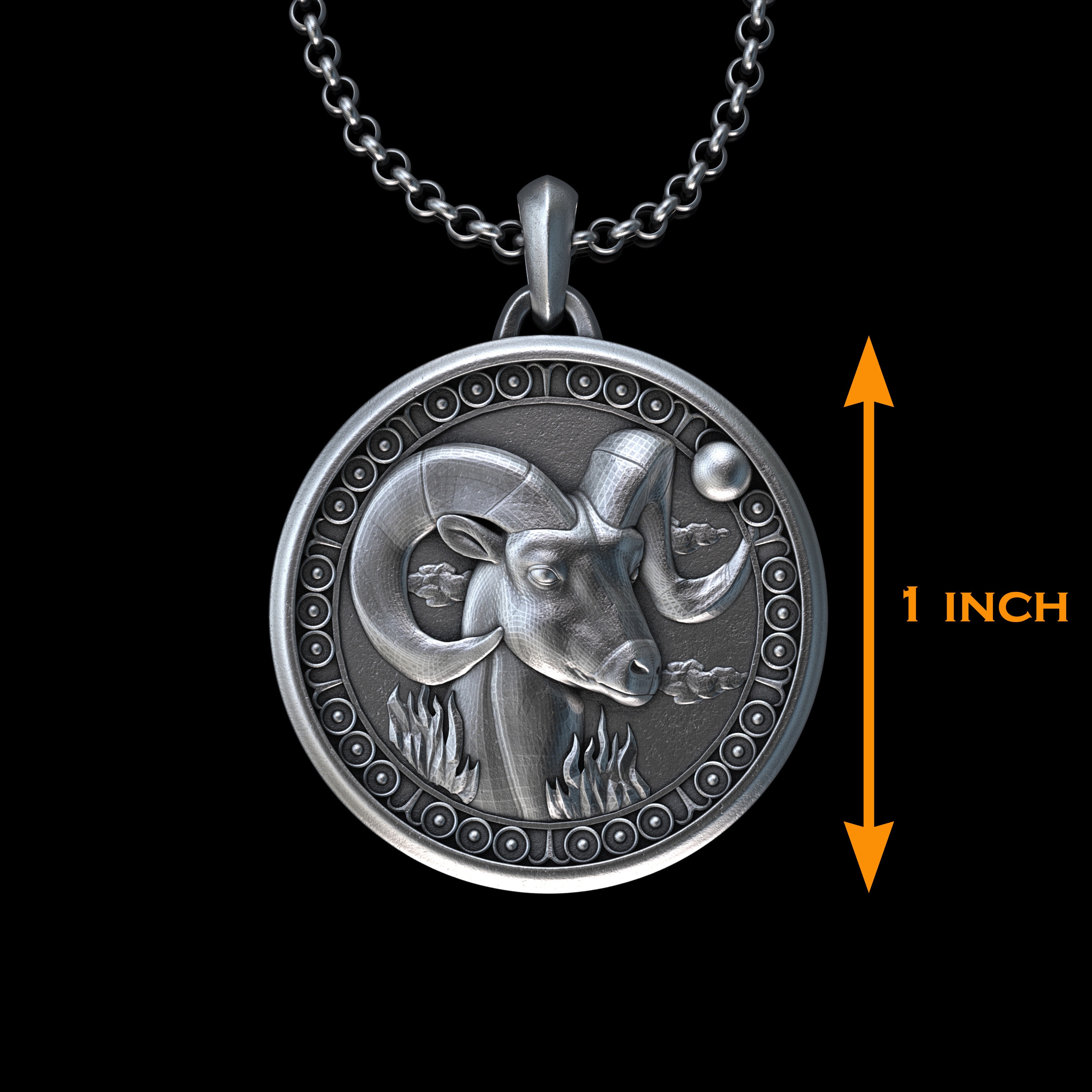 Personalized Aries Zodiac Sign Silver Necklace, Aries Horoscope Pendant ...