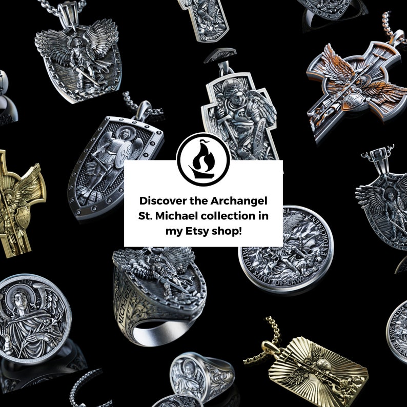 Personalized Archangel Saint Michael Necklace, Orthodox Shield Archangel Pendant, St. Michael Silver Mens Pendant, Religious Gift for Men image 6
