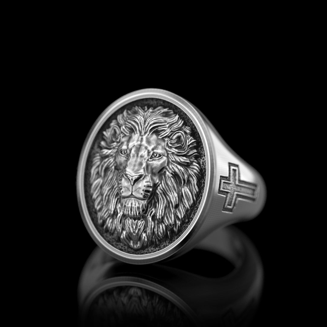 Silver Lion Ring, Lion Ring, African Lion Ring, Gift for Father