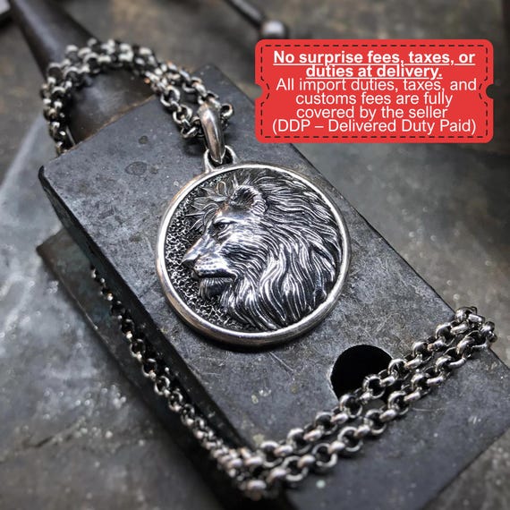 Collana In Argento 925 Con Ciondolo Leone (Leone) E Catenina 45,7 Cm – Gioiello Zodiacale In Confezione Regalo