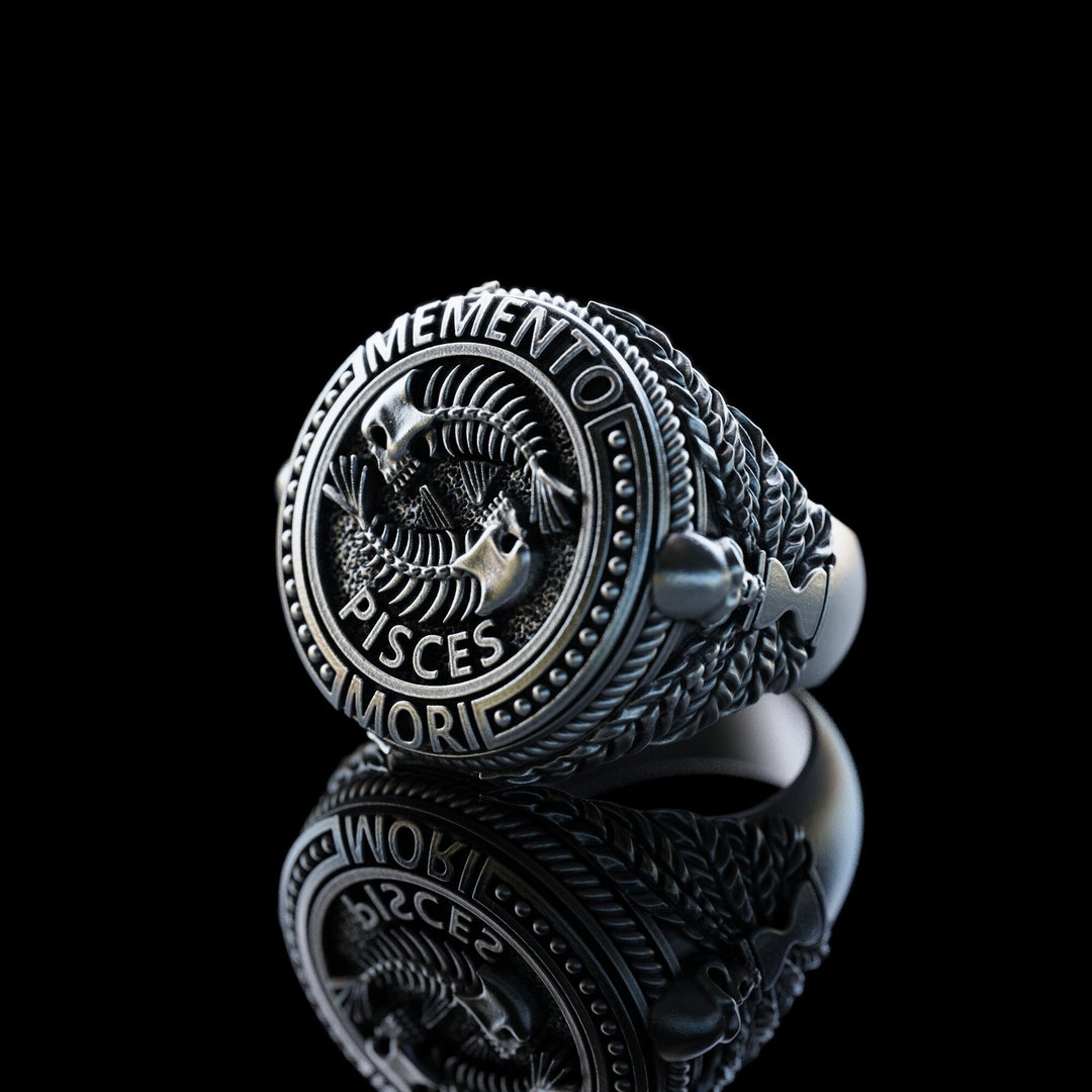 Pisces Zodiac Sign Silver Ring, Personalized Pisces Ring, Pisces Zodiac