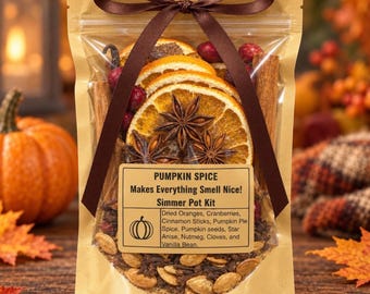 Pumpkin Spice Simmer Pot Kit – Autumn Stovetop Potpourri, Fall Home Fragrance, Cozy Fall Gift