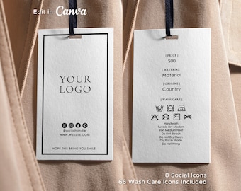 Editable Clothing Hang Tags Template: Custom Logo, Retail Price