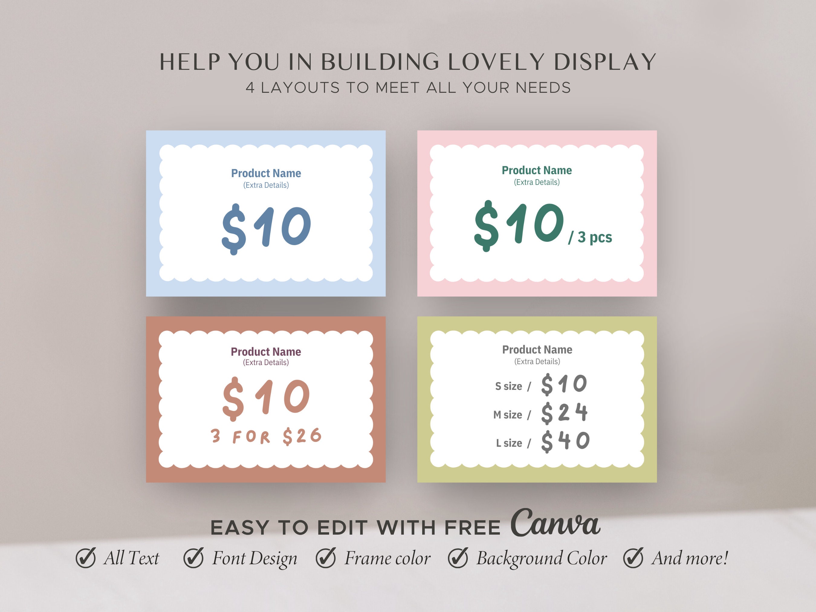 Editable Shelf Editable Shelf Price Card Template: Craft Fair Display Signage (canva ...