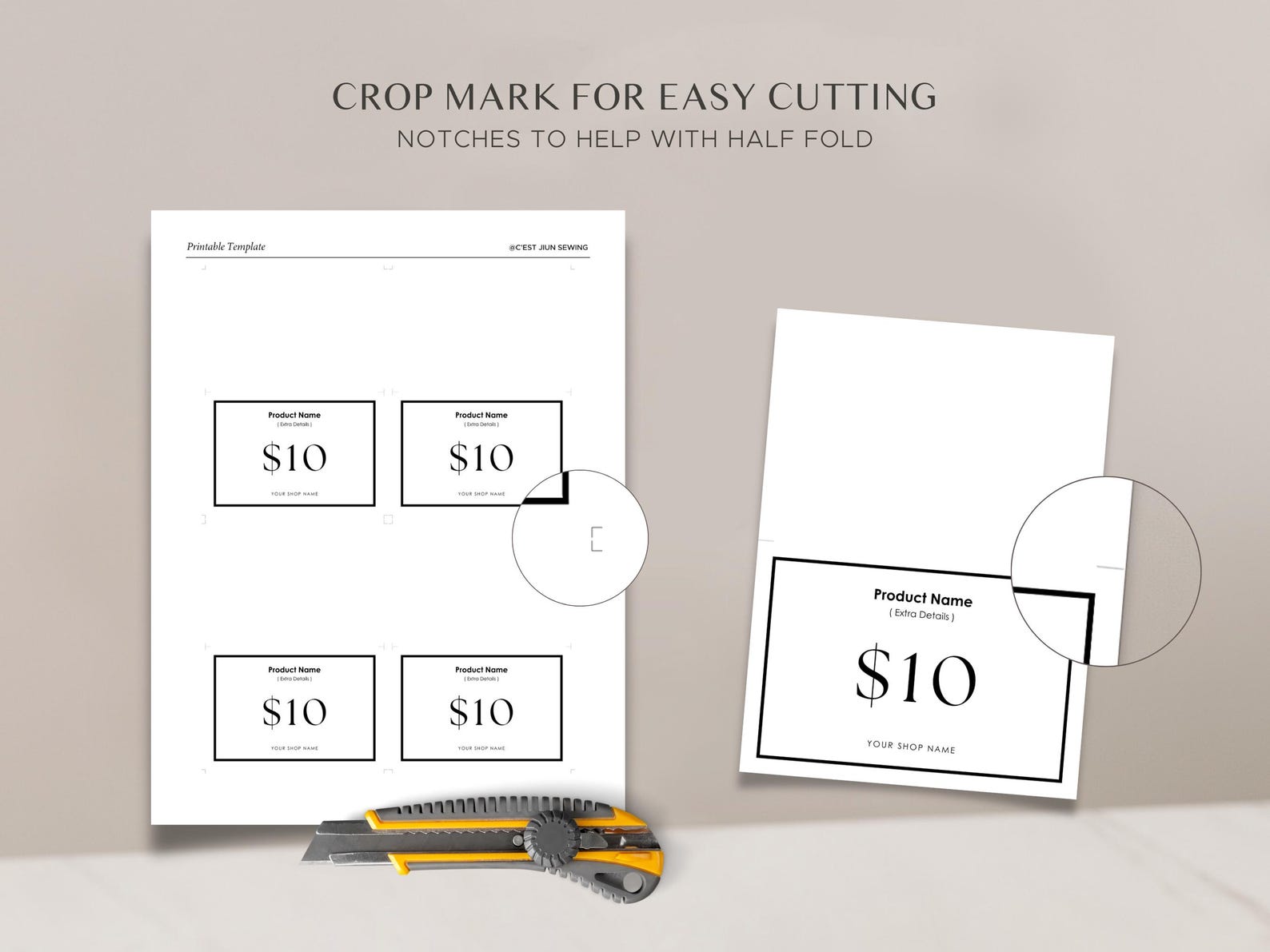 Editable Shelf Editable Shelf Price Card Template: Minimalist Craft Fair Display ...