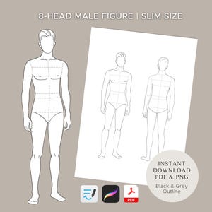 Croquis de Design de Moda | Modelo de Figura Masculina | Desenho Masculino para Imprimir para Ilustração de Moda | Croquis de Caderno de Desenhos | Costura e Design