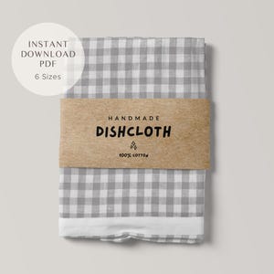 Printable Dishcloth & Washcloth Wrap Label: Handmade Product Care Instruction (PDF)