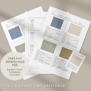 Printable Fabric Swatches Book Template with Swatch Cards | Perfect Sewing Room Organizer