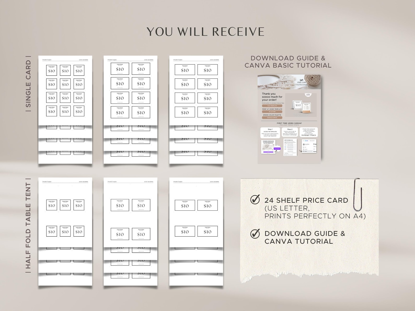 Editable Shelf Editable Shelf Price Card Template: Minimalist Craft Fair Display ...