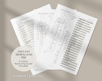 Sewing Body Measurement Printable Guide expanded Version - Etsy