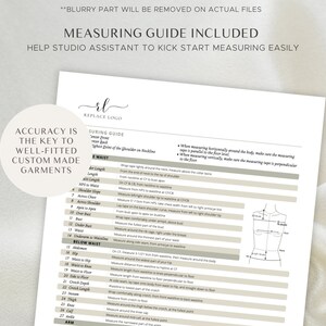 Printable Body Size Chart With Logo | Fillable Women Measurement Template | PDF Files - Etsy