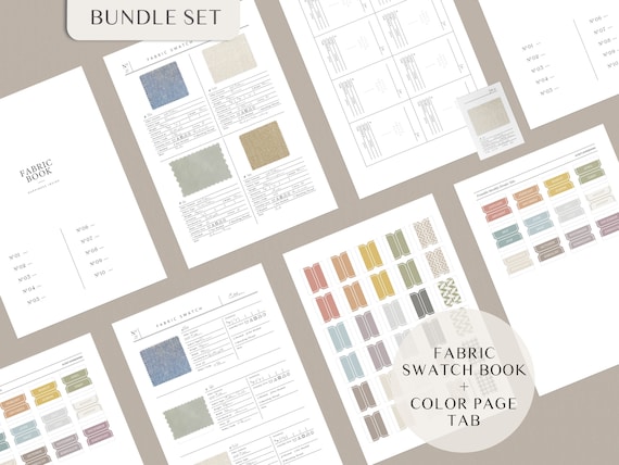 Printable Fabric Swatches Book Template With Swatch Cards Perfect Sewing  Room Organizer 