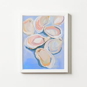 Oyster Shell Painting Pastel Coastal Beach House Wall Decor Colorful Summer Oyster Art Dining Room Printable Wall Art Print Downloadable