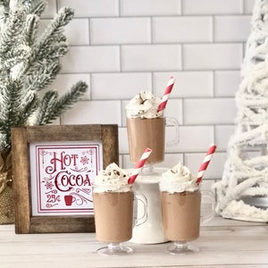 Mini Fake Hot Cocoa / Faux Hot Cocoa / Tiered Tray Decor/ Winter Decor / Hot Cocoa Bar