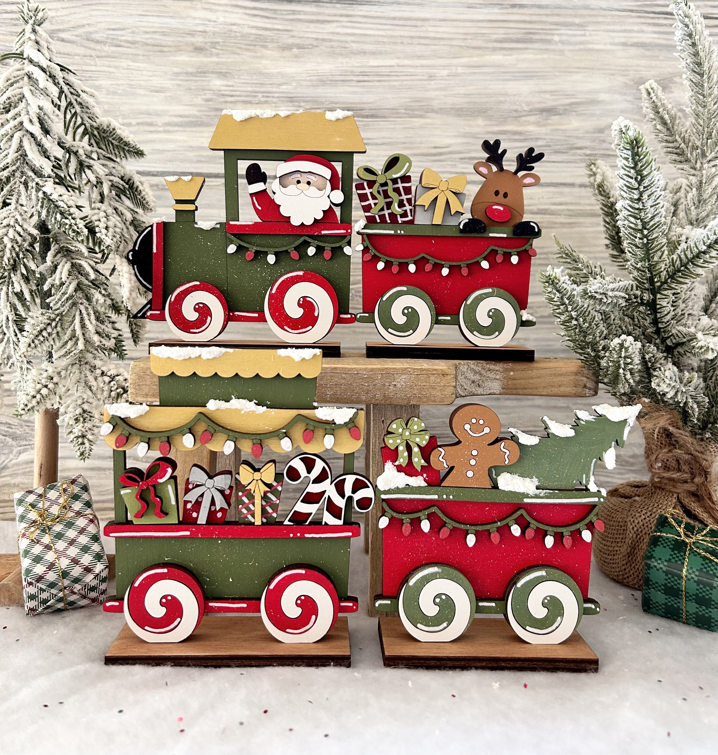 Christmas train made out of crates sales