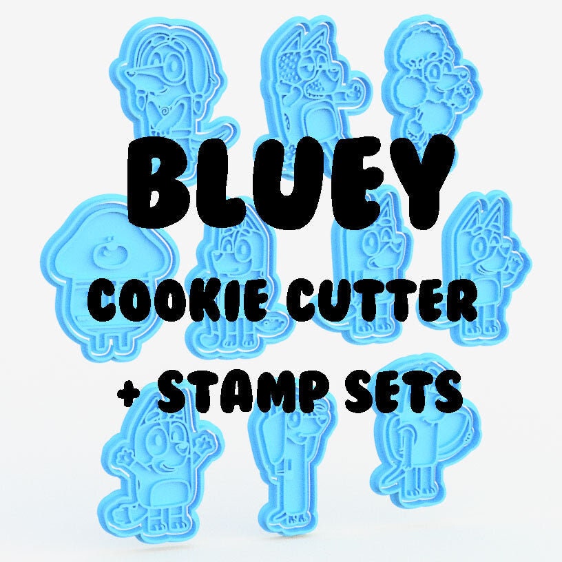 Bluey Cookie Cutter & Stamp Set Etsy Australia